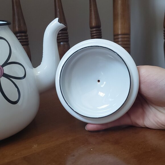 Emalia Oskusz 1907 Enamel Flower Tea Pot - Picture 11 of 11